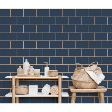 Show details for Metro Navy Tile Wallpaper