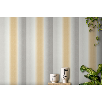 Show details for Kirby Mustard Stripe Wallpaper