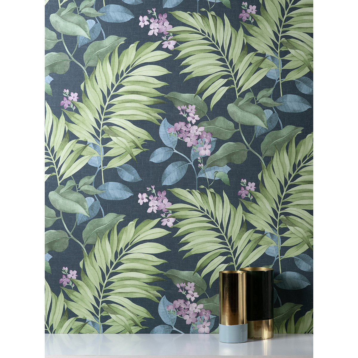 M1649 Eden Blue Tropical Wallpaper by Fine Decor