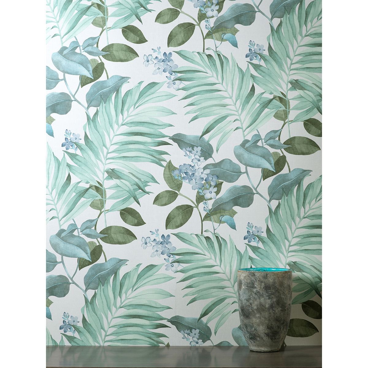 M1651 Eden Grey Tropical Wallpaper by Fine Decor