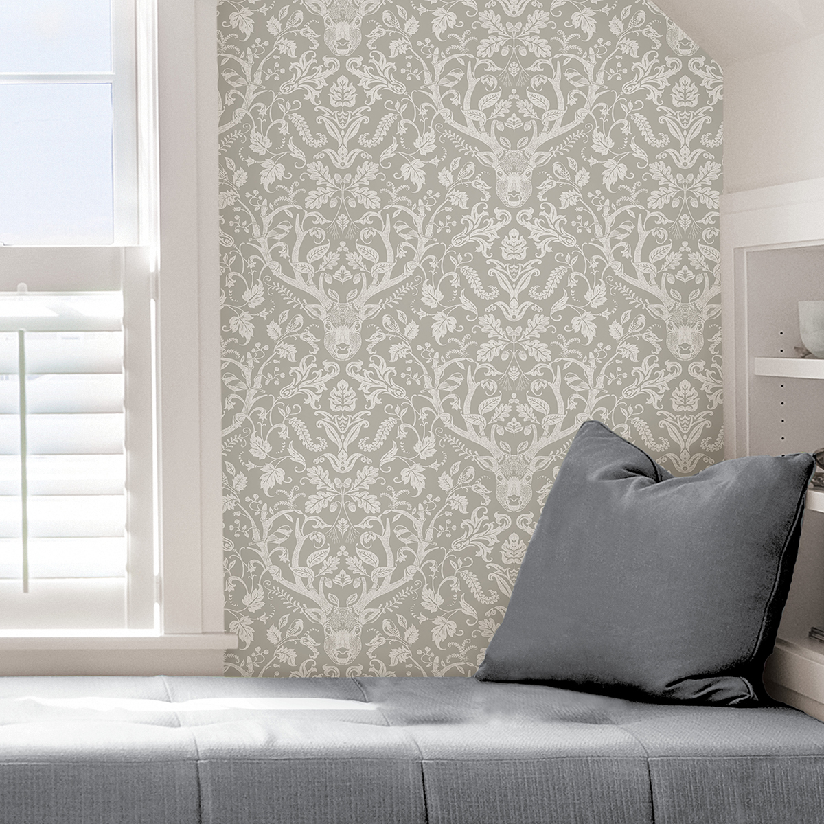 NUS4393 - Taupe Escape to the Forest Peel and Stick Wallpaper - by