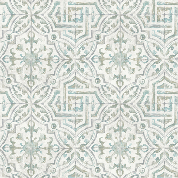 Picture of Teal and Grey Landondale Peel and Stick Wallpaper