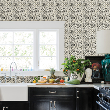 Show details for Black Landondale Peel and Stick Wallpaper