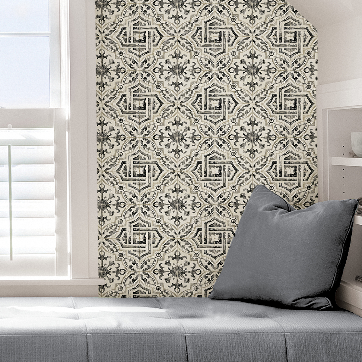 NUS4397 - Black Landondale Peel and Stick Wallpaper - by NuWallpaper