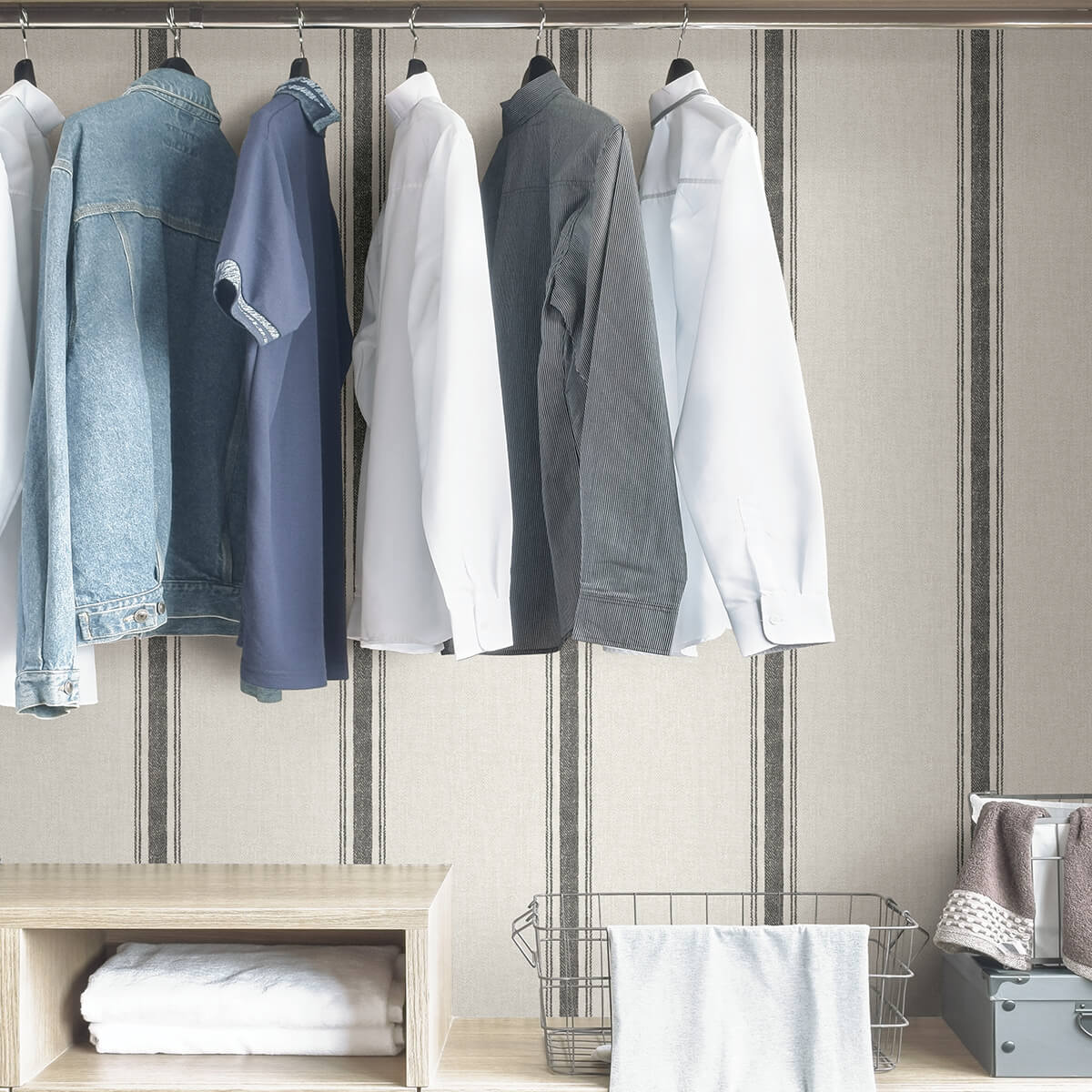 NUS4398 Charcoal Langston Peel and Stick Wallpaper by NuWallpaper