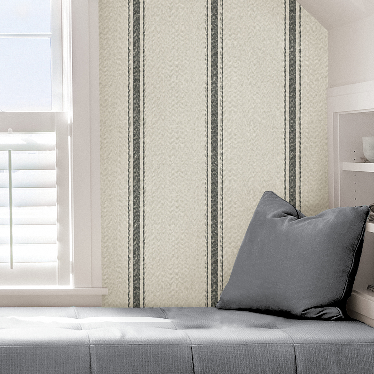 NUS4398 - Charcoal Langston Peel and Stick Wallpaper - by NuWallpaper