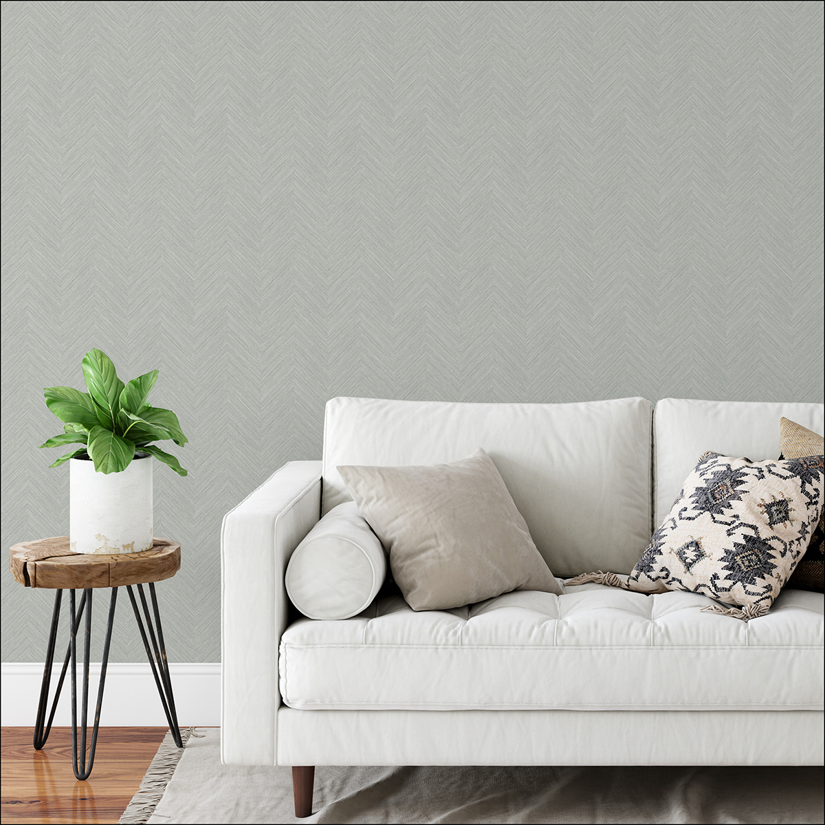 NUS4400 - Taupe and Blue Sampson Peel and Stick Wallpaper - by NuWallpaper