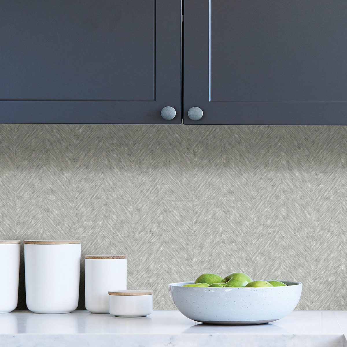 NUS4400 Taupe and Blue Sampson Peel and Stick Wallpaper by NuWallpaper