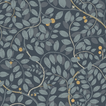 Picture of Kirke Blue Leafy Vines Wallpaper