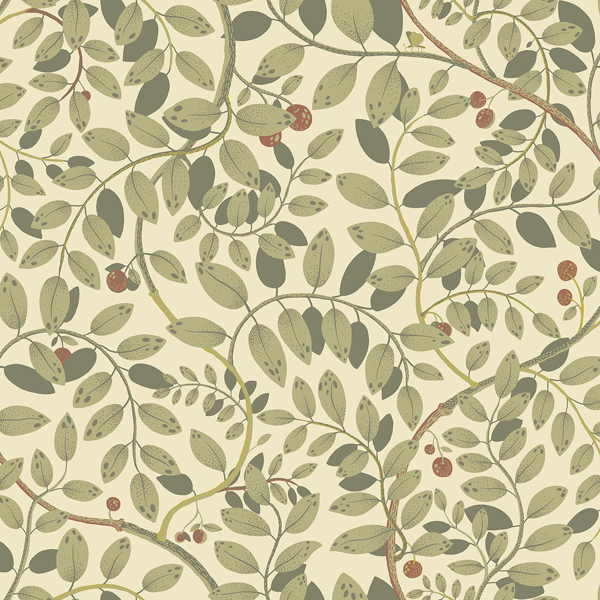Picture of Kirke Green Leafy Vines Wallpaper