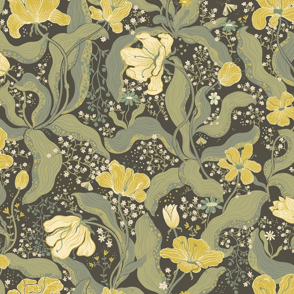 2932-65113 - Bodri Green Tulip Garden Wallpaper - by A-Street Prints