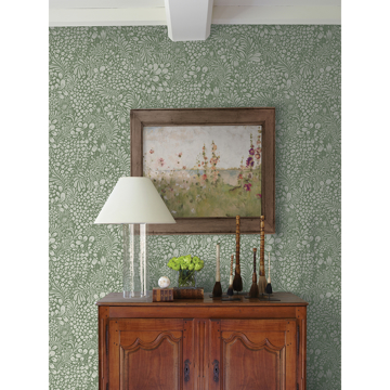 Show details for Siv Dark Green Botanical Wallpaper