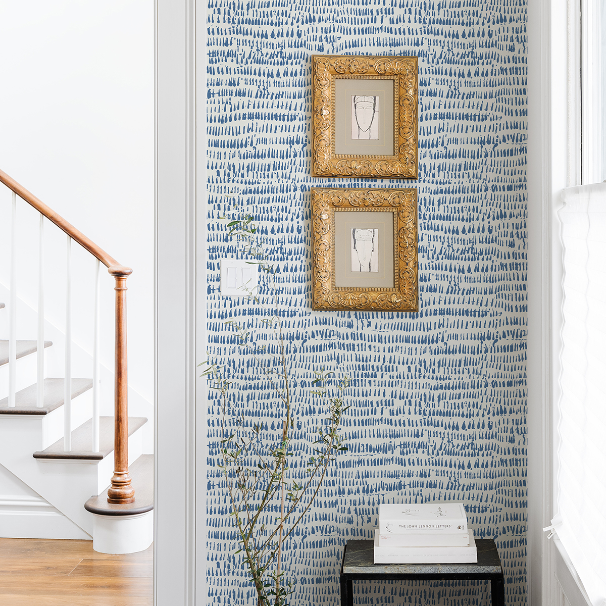 NUS4284 Blue Kylver Peel and Stick Wallpaper by NuWallpaper