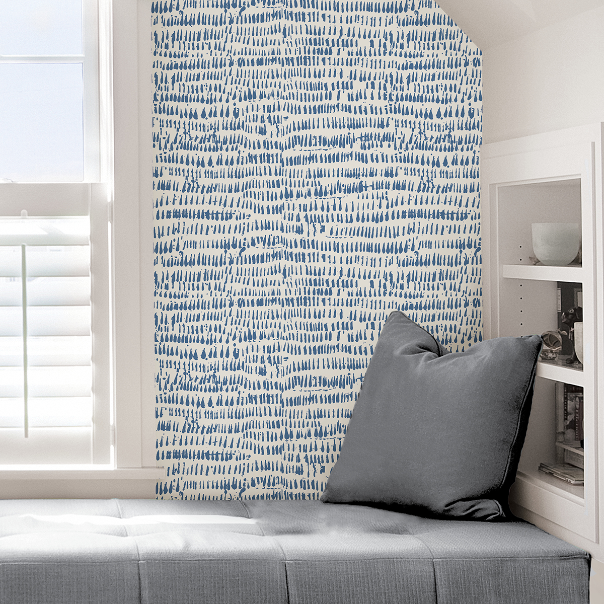 NUS4284 Blue Kylver Peel and Stick Wallpaper by NuWallpaper