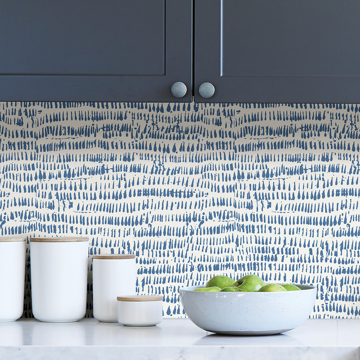 NUS4284 - Blue Kylver Peel and Stick Wallpaper - by NuWallpaper