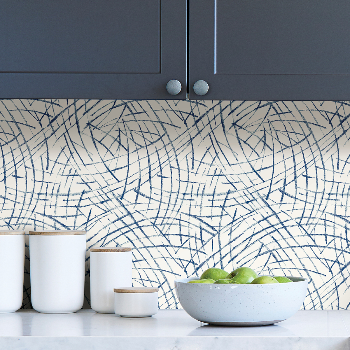 NUS4286 Blue Imprint Peel and Stick Wallpaper by NuWallpaper
