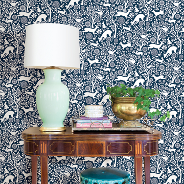 Show details for Navy Merriment Peel and Stick Wallpaper