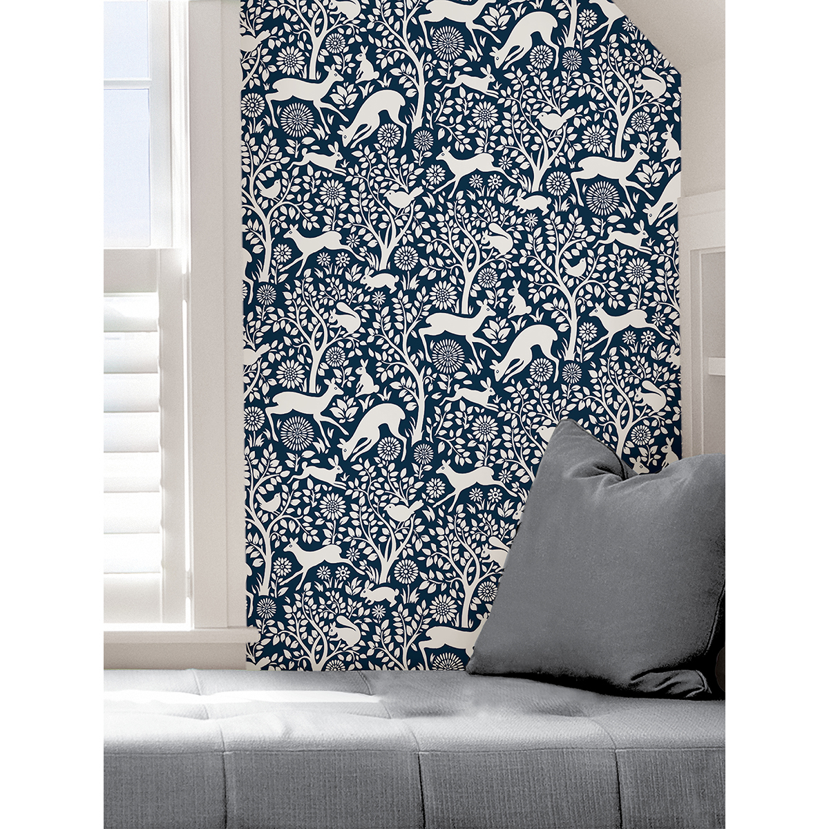 NUS4287 Navy Merriment Peel and Stick Wallpaper by NuWallpaper
