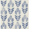 Picture of Blue Folk Tulip Peel and Stick Wallpaper