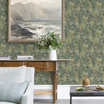 Show details for Sage Papillon Flutter Peel and Stick Wallpaper