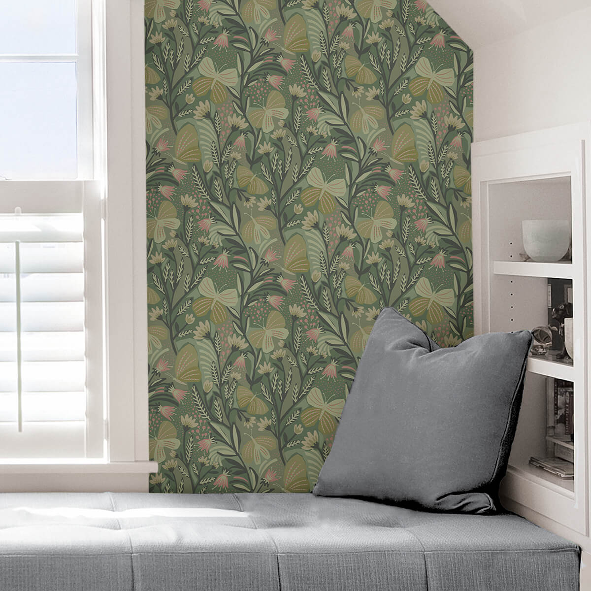 PLS4204 - Sage Papillon Flutter Peel and Stick Wallpaper - by Pip & Lo