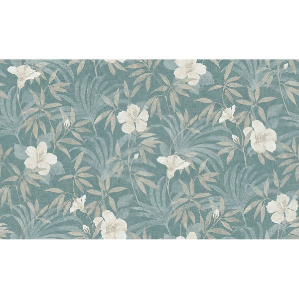 Picture of Malecon Aqua Floral Wallpaper