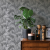 Picture of Suki Grey Leaves Wallpaper