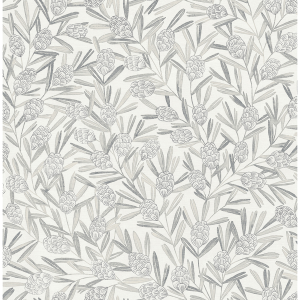 Picture of Zulma Grey Decorative Botanical Wallpaper