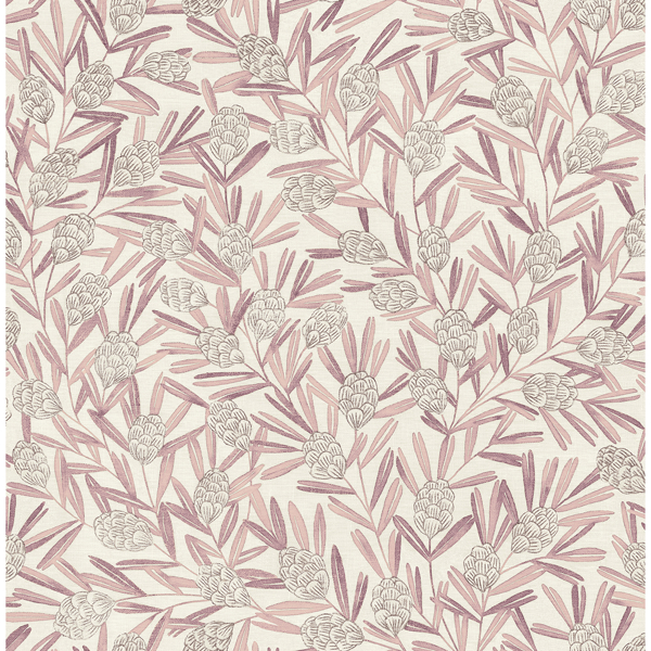 Picture of Zulma Pink Decorative Botanical Wallpaper