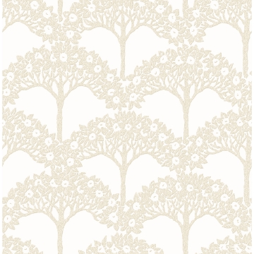 Picture of Dawson Beige Magnolia Tree Wallpaper