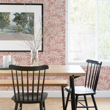 Show details for Morris Pink Leaf Wallpaper