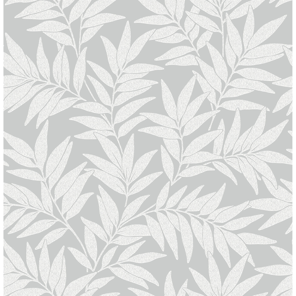 Picture of Morris Light Grey Leaf Wallpaper
