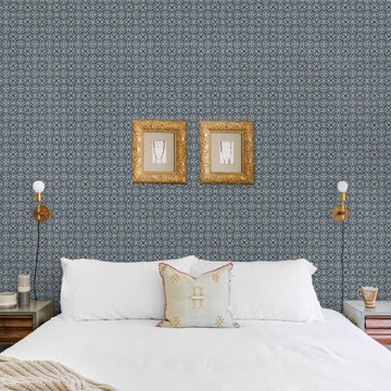 Show details for Larsson Indigo Ogee Wallpaper