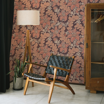 Show details for Butterfield Burgundy Floral Wallpaper