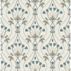 Picture of Dard Teal Tulip Ogee Wallpaper