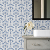 Picture of Dard Blue Tulip Ogee Wallpaper