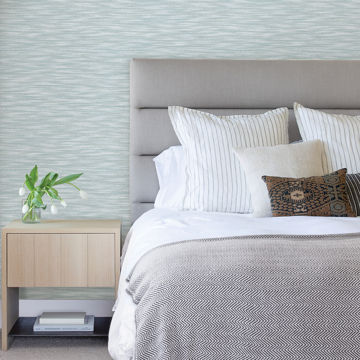Show details for Benson Light Blue Variegated Stripe Wallpaper