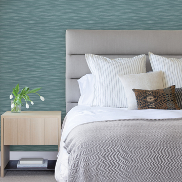 Show details for Benson Dark Blue Variegated Stripe Wallpaper