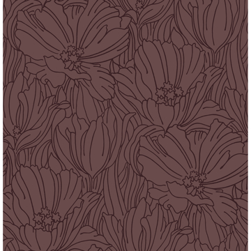 Picture of Selwyn Flock Burgundy Floral Wallpaper