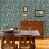 Picture of Voysey Navy Floral Wallpaper
