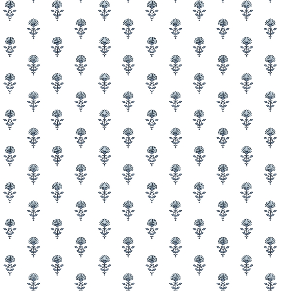 Picture of Libby Blue Heather Mini Floral Wallpaper By Erin Gates