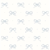 Picture of Emma Blue Heather Large Bow Wallpaper By Erin Gates