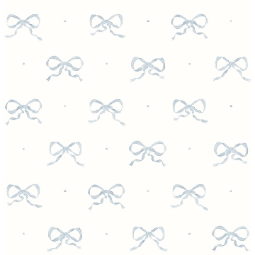 Picture of Emma Blue Heather Large Bow Wallpaper By Erin Gates