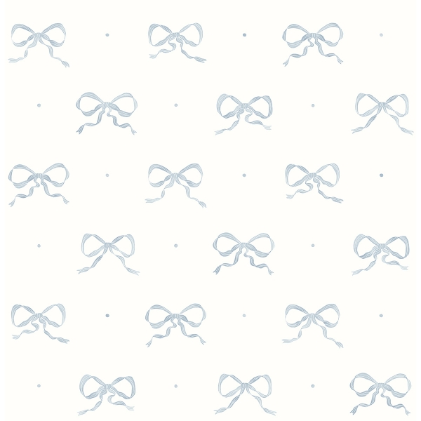 Picture of Emma Blue Heather Large Bow Wallpaper By Erin Gates