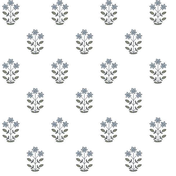 Picture of Kit Blue Heather Floral Wallpaper By Erin Gates