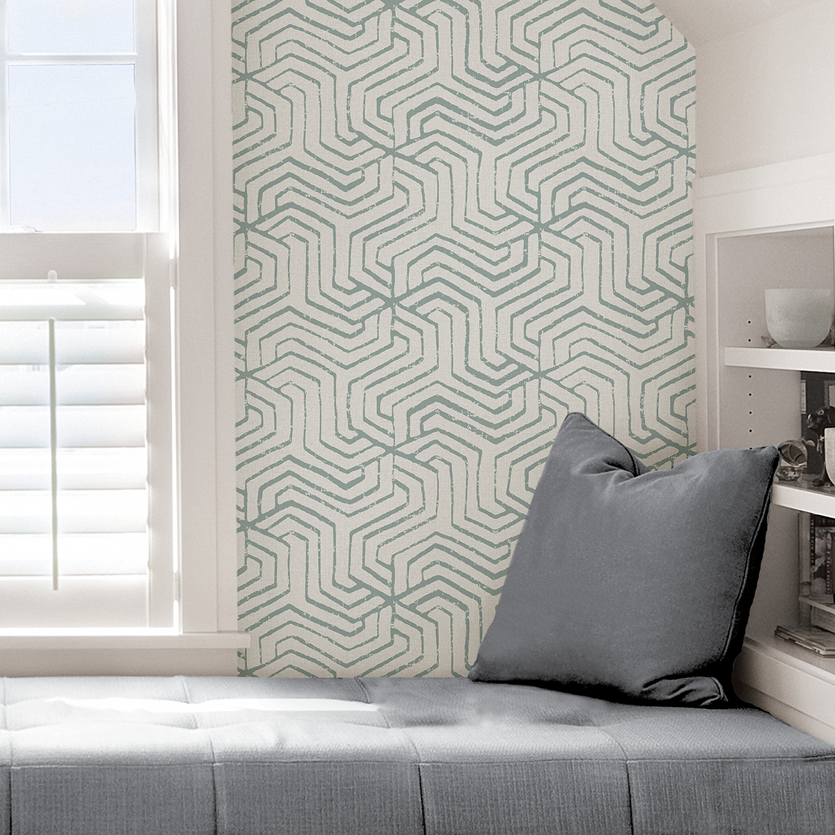 NUS4391 - Sage Farrow Peel and Stick Wallpaper - by NuWallpaper