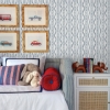 Picture of Rhys Blue IKAT Stripe Wallpaper By Erin Gates