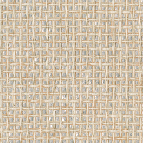Picture of Aki Silver Paper Weave Basketweave Grasscloth Wallpaper