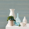 Picture of Mai Turquoise Abaca Grasscloth Wallpaper