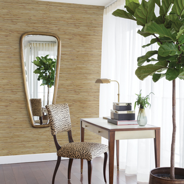 Show details for Shuang Light Brown Handmade Grasscloth Wallpaper